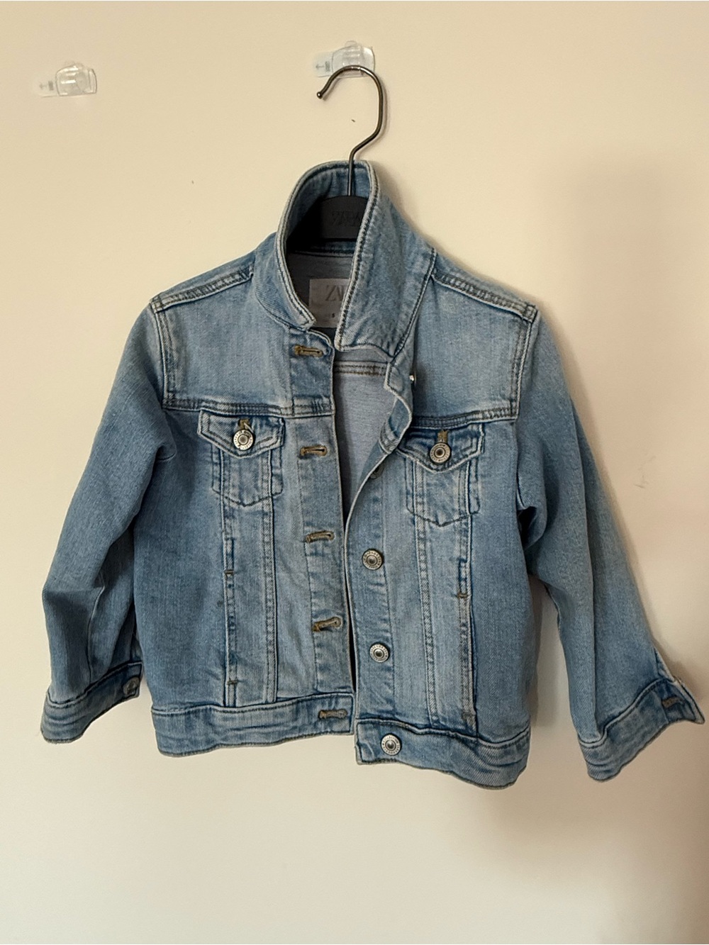 Zara Light Blue Kids Denim Jacket - Button-Front Trucker